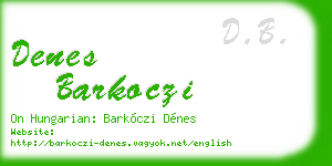denes barkoczi business card