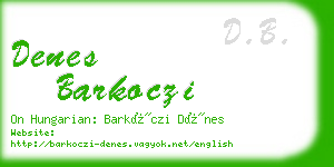 denes barkoczi business card